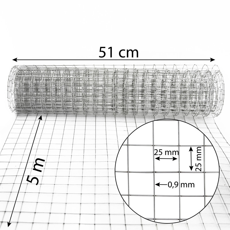 Siatka zgrzewana ocynkowana 1x5 m ogrodzenie kratka 19x19mm