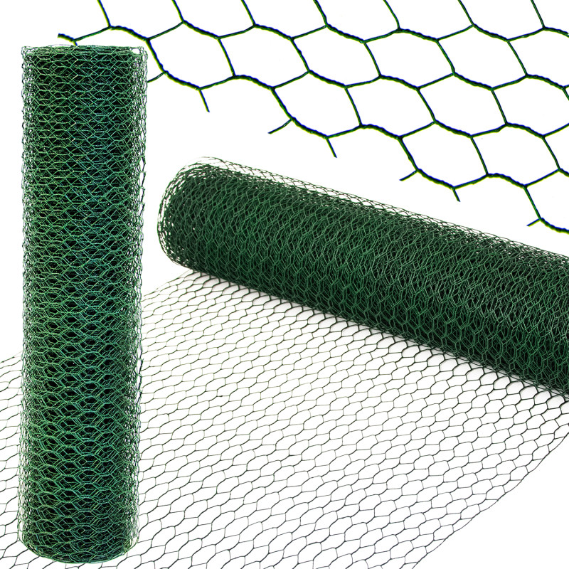 Siatka hexagonalna PCV zielona 0,5x10m ogrodzenie 13x13mm