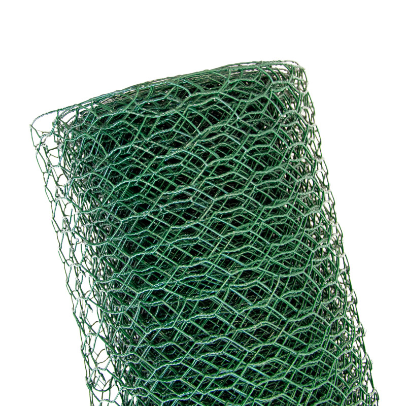 Siatka hexagonalna PCV zielona 1x10m ogrodzenie 13x13mm