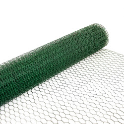 Siatka hexagonalna PCV zielona 1x10m ogrodzenie 13x13mm