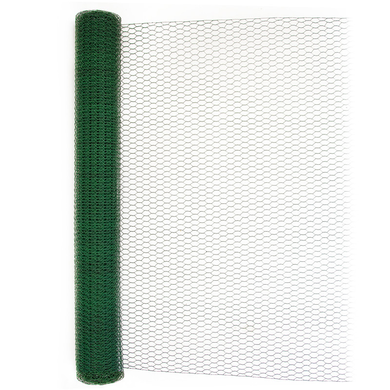 Siatka hexagonalna PCV zielona 1x10m ogrodzenie 13x13mm