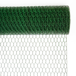 Siatka hexagonalna PCV zielona 1x10m ogrodzenie 13x13mm