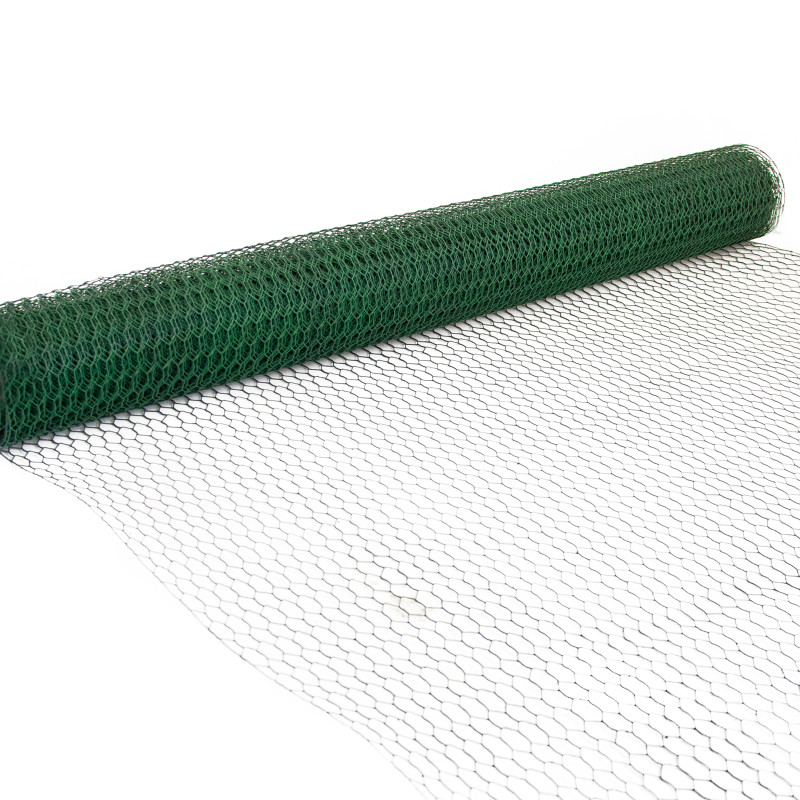 Siatka hexagonalna PCV zielona 1x10m ogrodzenie 13x13mm