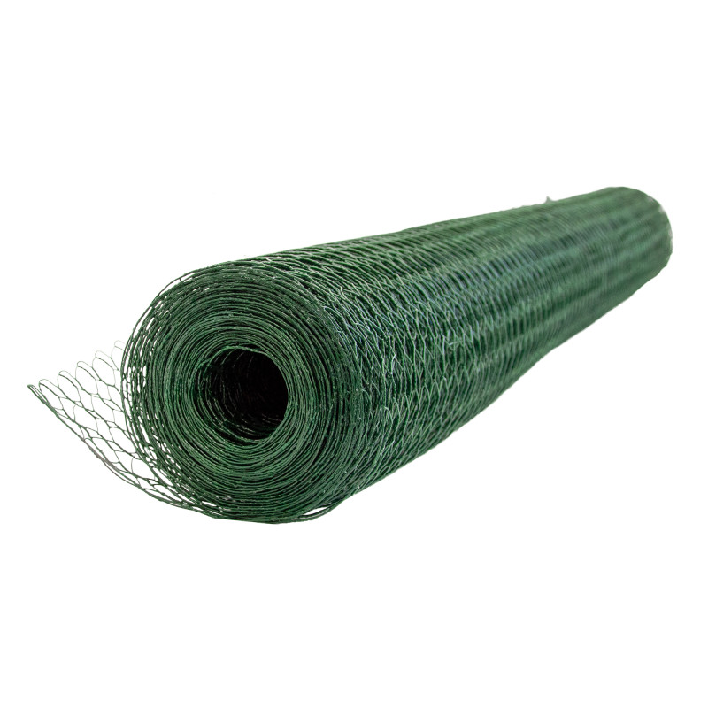 Siatka hexagonalna PCV zielona 1x10m ogrodzenie 13x13mm