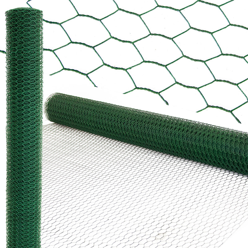 Siatka hexagonalna PCV zielona 1x10m ogrodzenie 13x13mm
