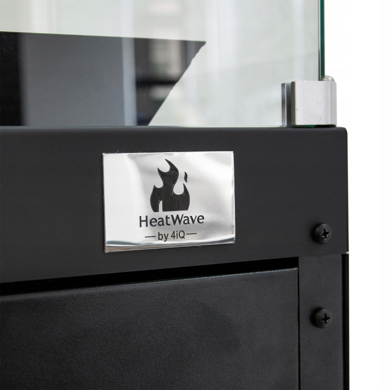 Gazowy ogrzewacz tarasowy Lava Rocks czarny stalowy 8kW z kamieniami i reduktorem