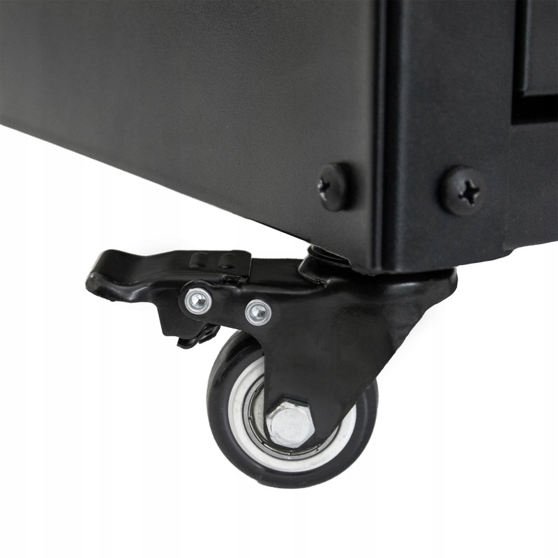 Gazowy ogrzewacz tarasowy Lava Rocks czarny stalowy 8kW z kamieniami i reduktorem