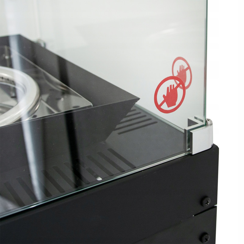 Gazowy ogrzewacz tarasowy Lava Rocks czarny stalowy 8kW z kamieniami i reduktorem