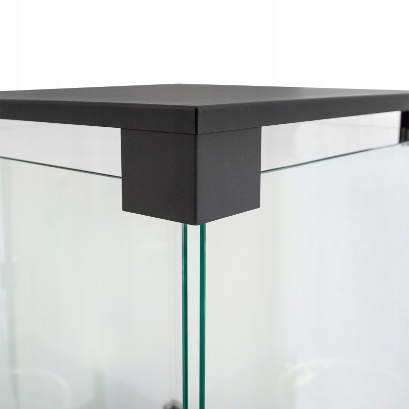 Gazowy ogrzewacz tarasowy Lava Rocks czarny stalowy 8kW z kamieniami i reduktorem