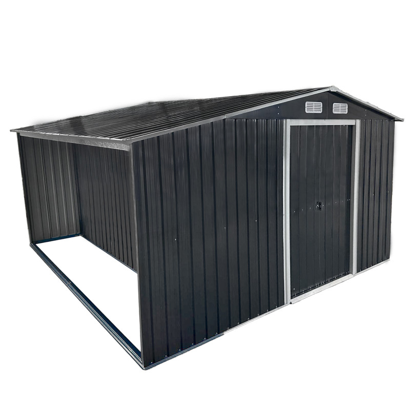 Stalowy domek narzędziowy 10m2 z drewutnią 324x313x149/190 narzędziownia blaszak