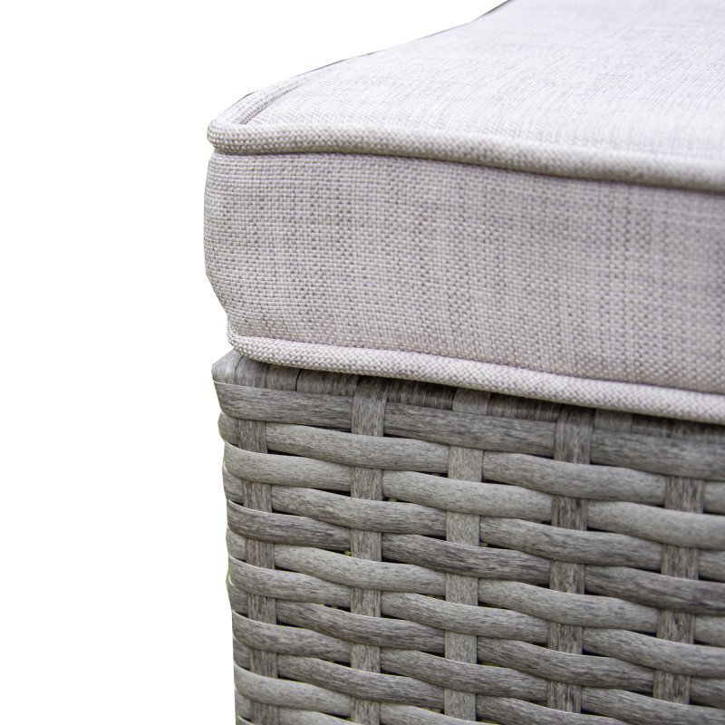 Zestaw Mebli Ogrodowych AMARA Rattan PE 7-osobowy SZARY