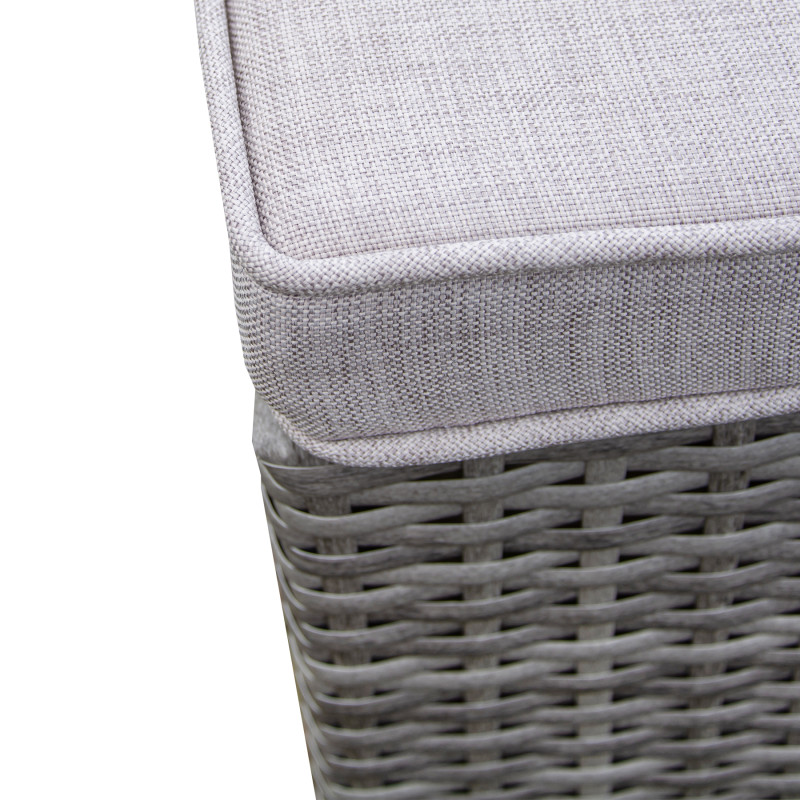Zestaw Mebli Ogrodowych AMARA Rattan PE 7-osobowy SZARY