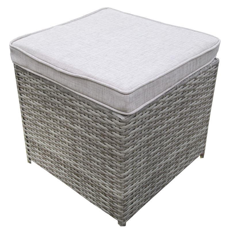 Zestaw Mebli Ogrodowych AMARA Rattan PE 7-osobowy SZARY