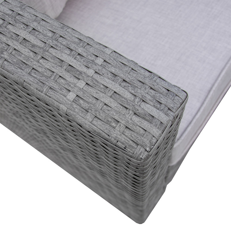 Zestaw Mebli Ogrodowych AMARA Rattan PE 7-osobowy SZARY