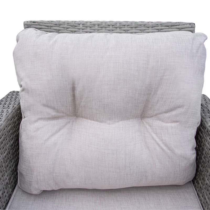 Zestaw Mebli Ogrodowych AMARA Rattan PE 7-osobowy SZARY