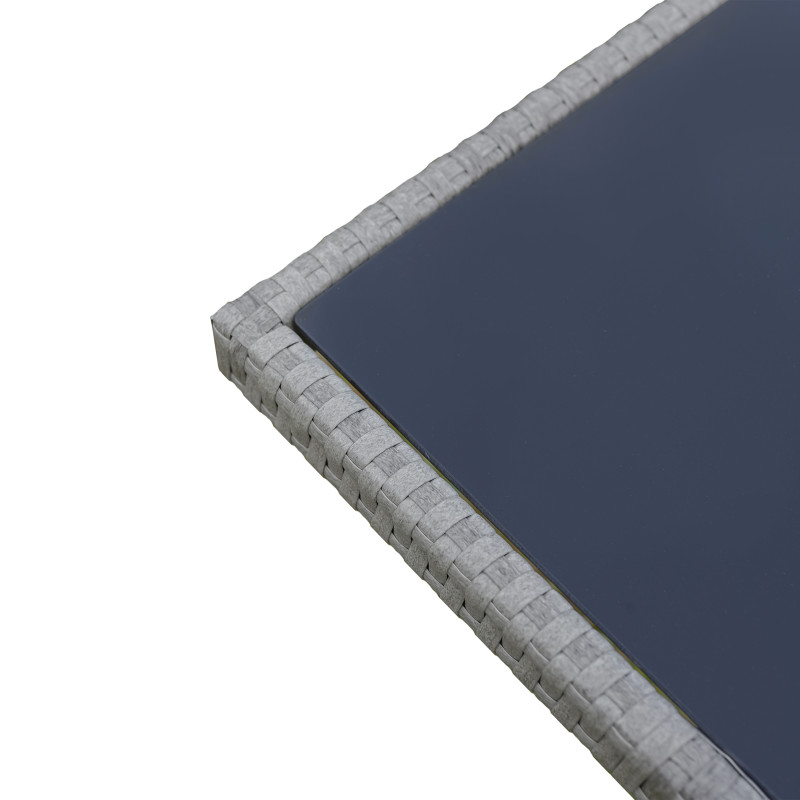 Zestaw Mebli Ogrodowych AMARA Rattan PE 7-osobowy SZARY