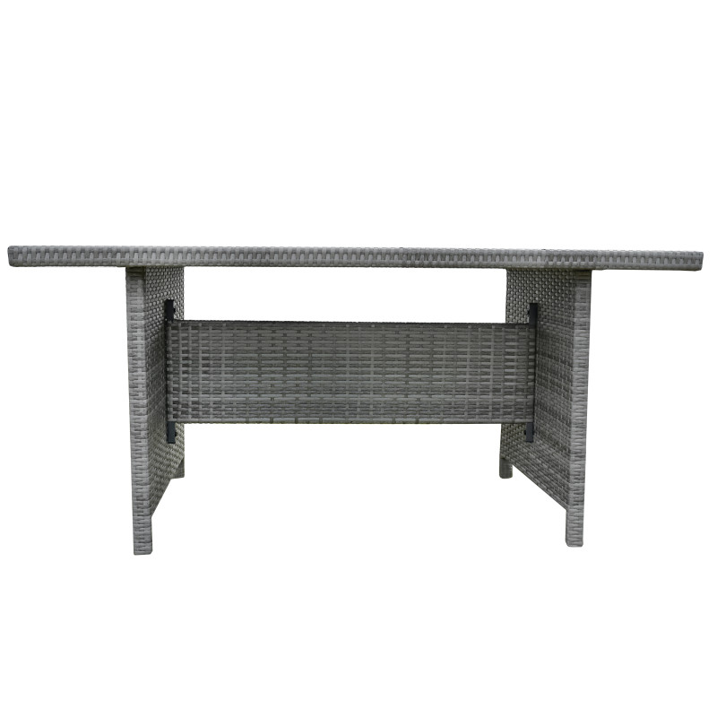 Zestaw Mebli Ogrodowych AMARA Rattan PE 7-osobowy SZARY