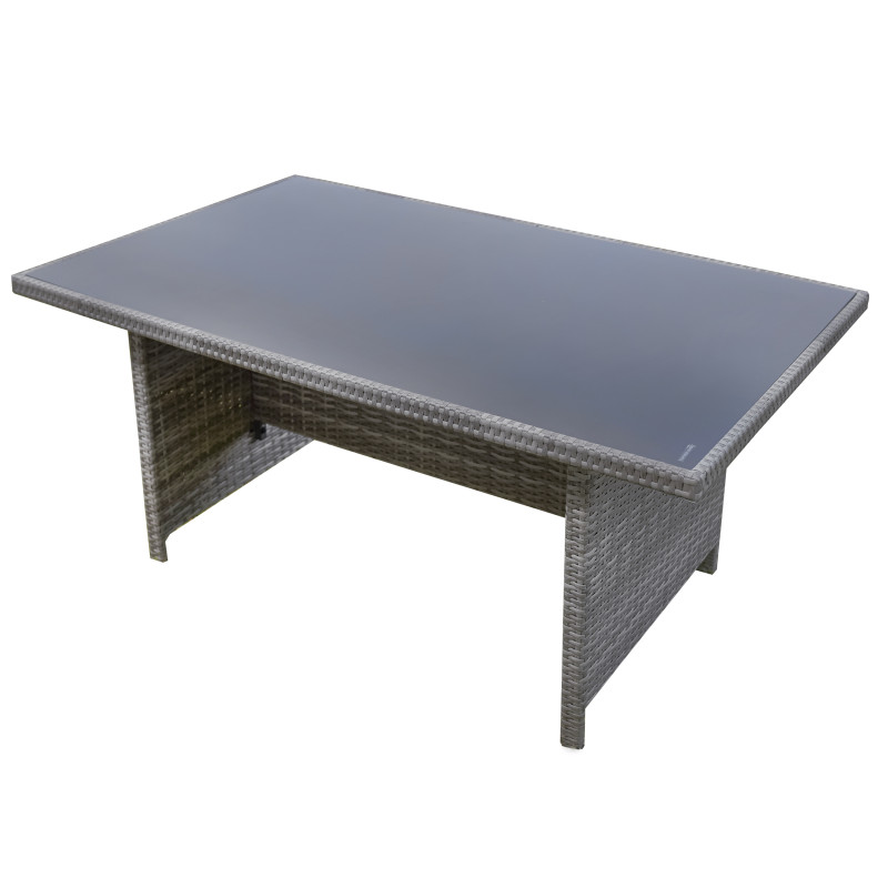 Zestaw Mebli Ogrodowych AMARA Rattan PE 7-osobowy SZARY