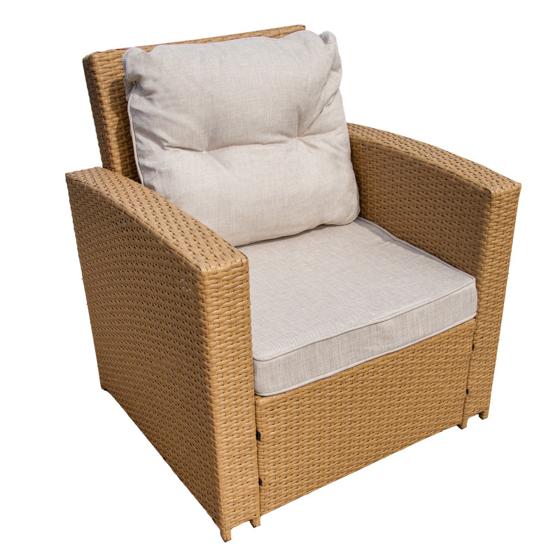 Zestaw Mebli Ogrodowych AMARA Rattan PE 7-osobowy BRĄZOWY