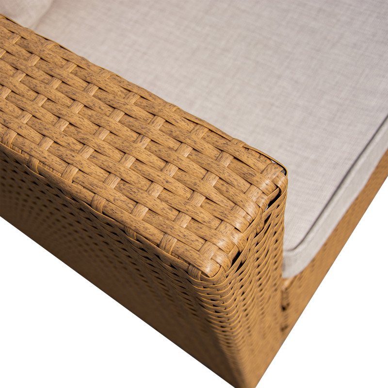 Zestaw Mebli Ogrodowych AMARA Rattan PE 7-osobowy BRĄZOWY