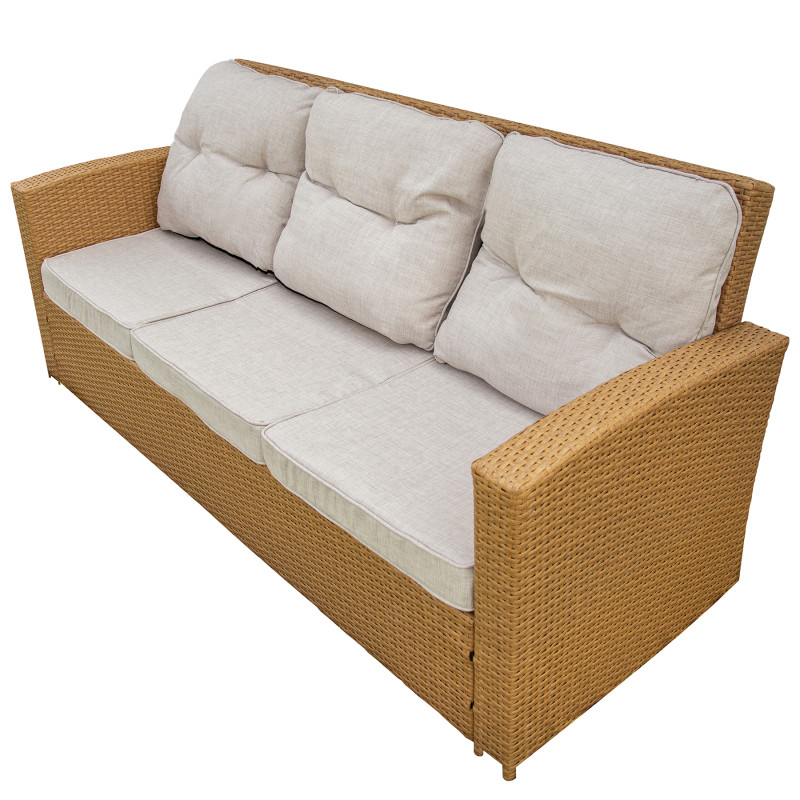 Zestaw Mebli Ogrodowych AMARA Rattan PE 7-osobowy BRĄZOWY