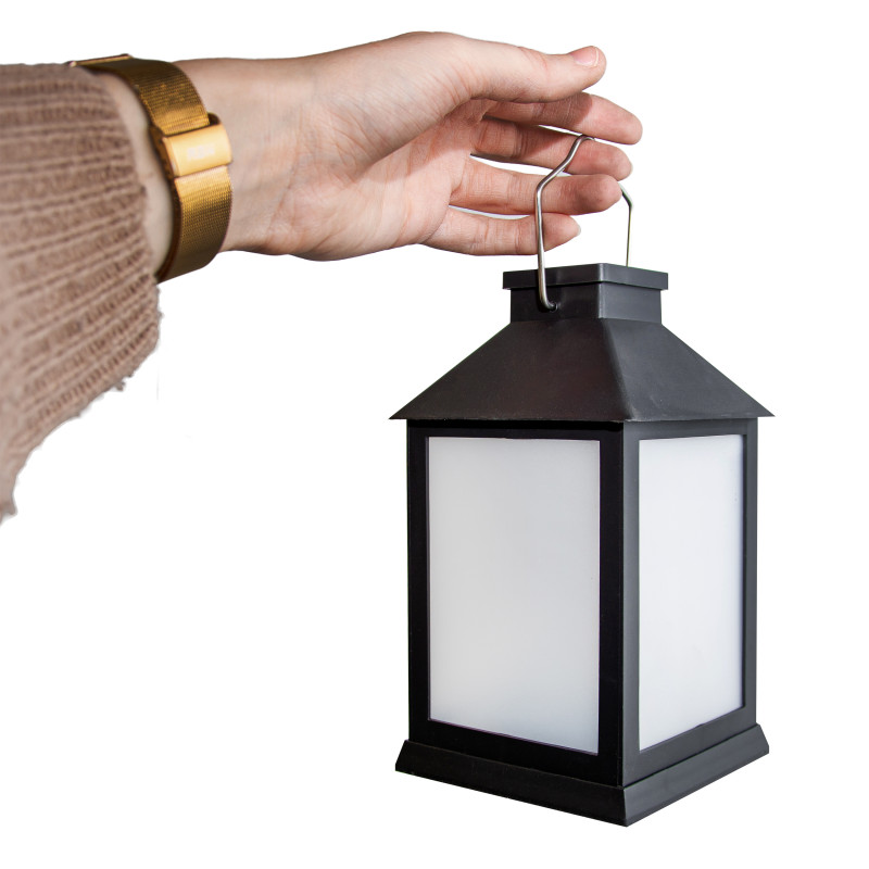 Latarnia solarna 10x19 cm latarenka ogrodowa stojąca wisząca