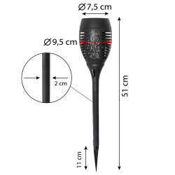 Pochodnia solarna 9,5x51cm lampa solarna z efektem płomienia