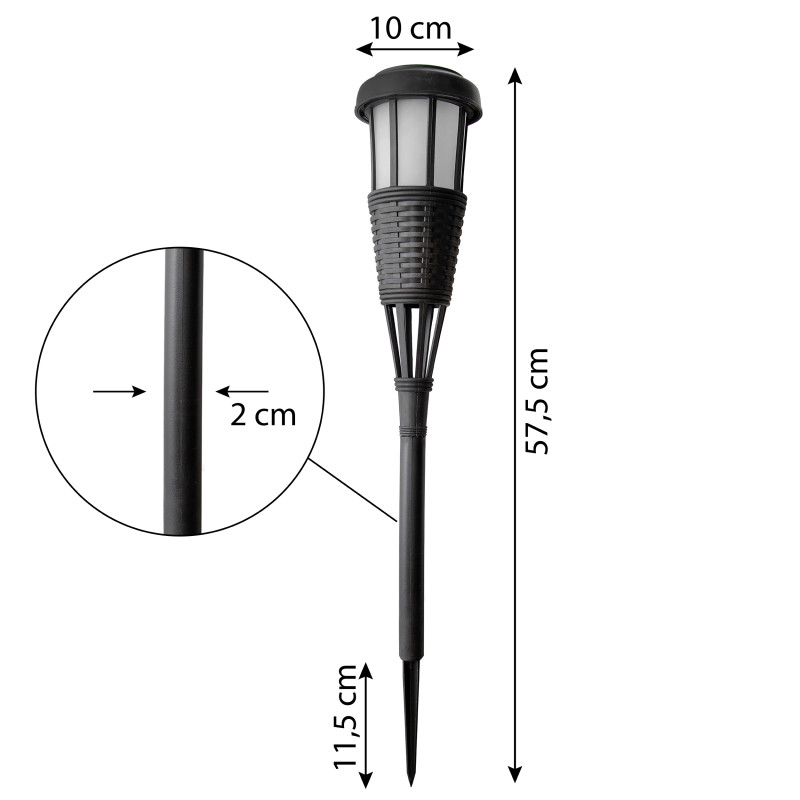 Pochodnia solarna 10x57,5cm lampa solarna z płomieniem