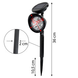 Lampa solarna 36 cm kolorowy reflektor