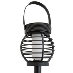 Latarnia solarna 9,5x38cm latarenka z uchwytem 2w1 wisząca stojąca