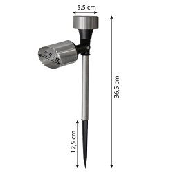 Lampa solarna srebrna punktowa led 5,5x36,5cm