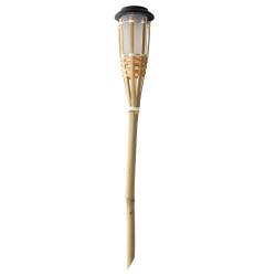 Lampa solarna pochodnia bambusowa 9x61 cm do ogrodu wbijana - 3 sztuki