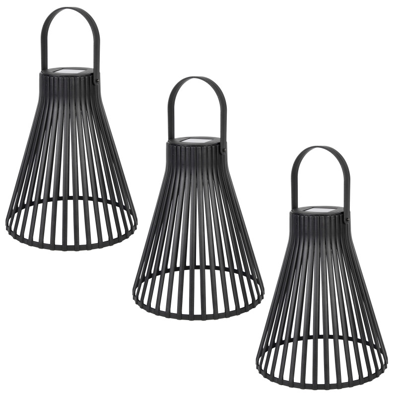 Lampion ogrodowy Klosz świetlny Solarny do Ogrodu 26 cm - 3 sztuki