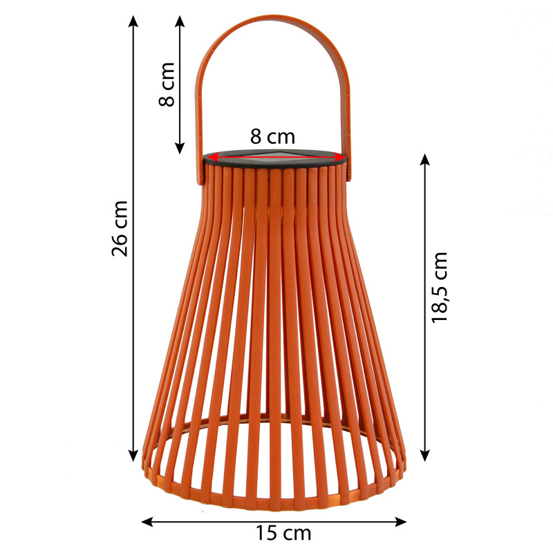 Lampion ogrodowy Klosz świetlny Solarny do Ogrodu 26 cm - 6 sztuk