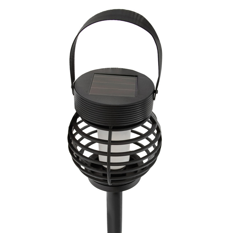 Latarnia solarna 9,5x38cm latarenka z uchwytem 2w1 wisząca stojąca - 6 sztuk