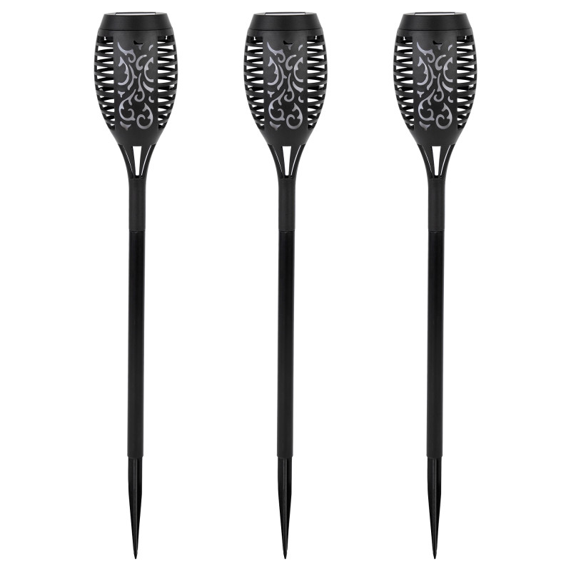 Pochodnia solarna mała 7,5x50,5cm lampa solarna z efektem płomienia- 3 sztuki