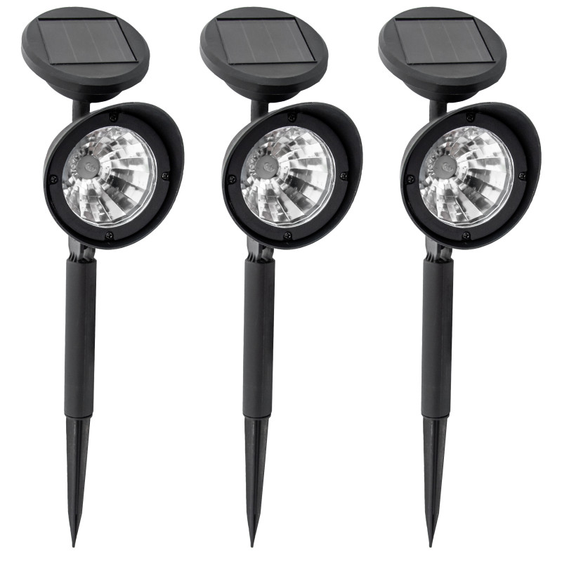 Lampa solarna 36 cm kolorowy reflektor - 3 sztuki