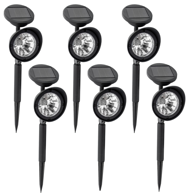 Lampa solarna 36 cm kolorowy reflektor - 6 sztuk
