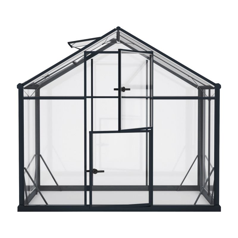 Szklarnia GLASS Szkło Hartowane 220x430cm L-10 Czarna 9,5m2