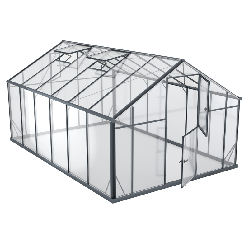 Szklarnia GLASS UP Szkło Hartowane 290x430cm XL-12 Antracytowa 12,5m2 H170