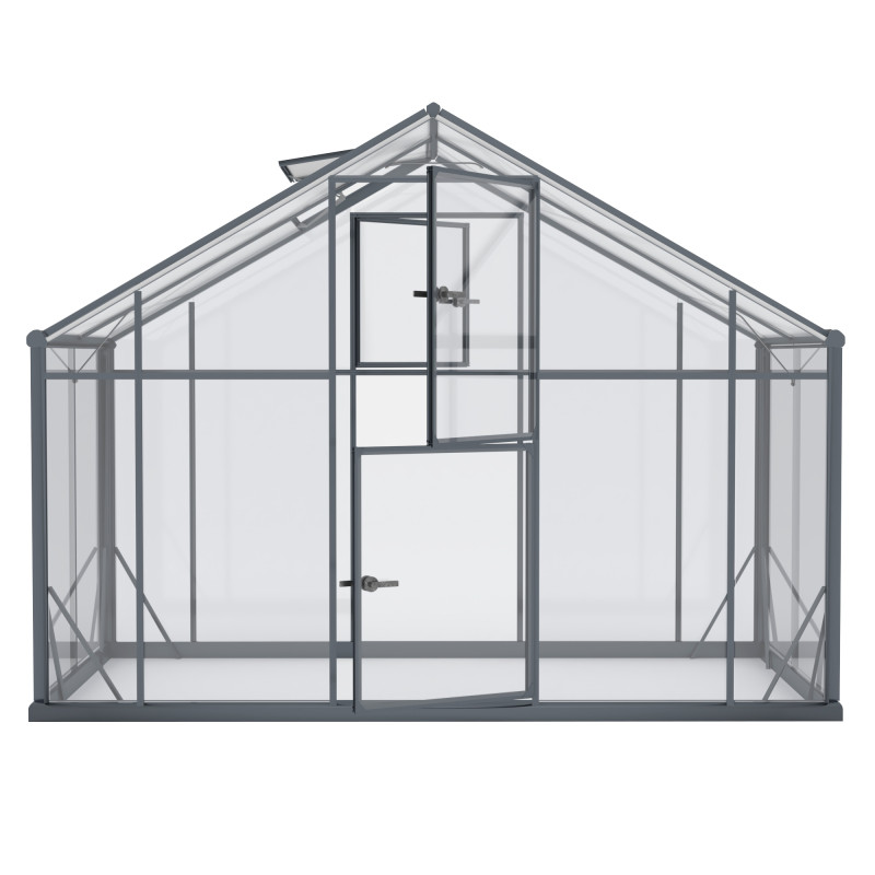 Szklarnia HYBRID UP Poliwęglan Szkło Hartowane 290x500cm XL-15 Antracytowa 14,5m2