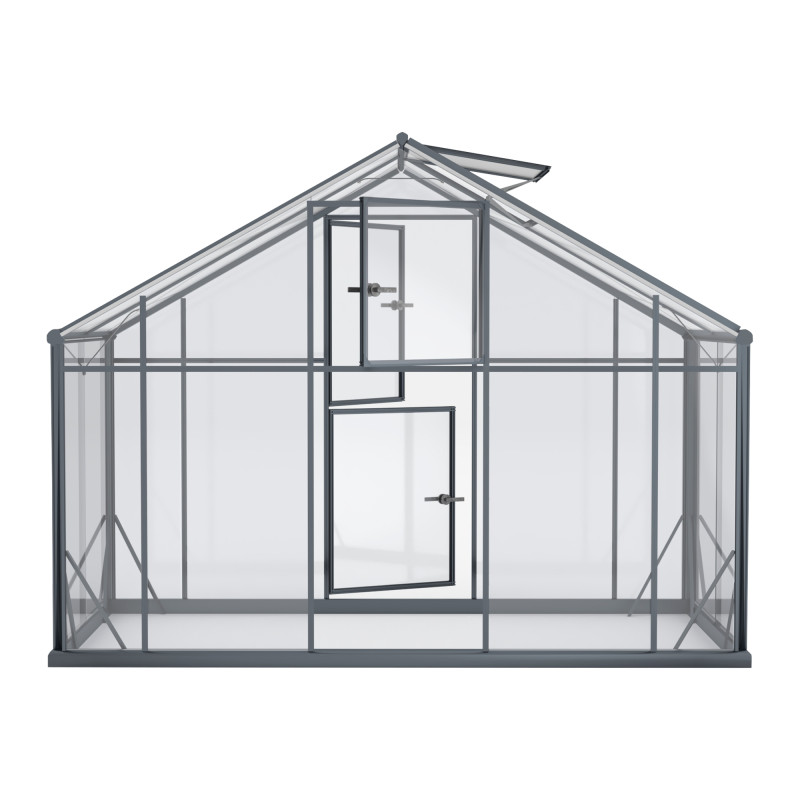 Szklarnia HYBRID UP Poliwęglan Szkło Hartowane 290x640cm XL-18 Antracytowa 18,6m2