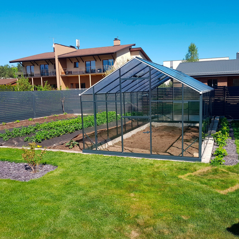 Szklarnia HYBRID UP Poliwęglan Szkło Hartowane 290x640cm XL-18 Antracytowa 18,6m2