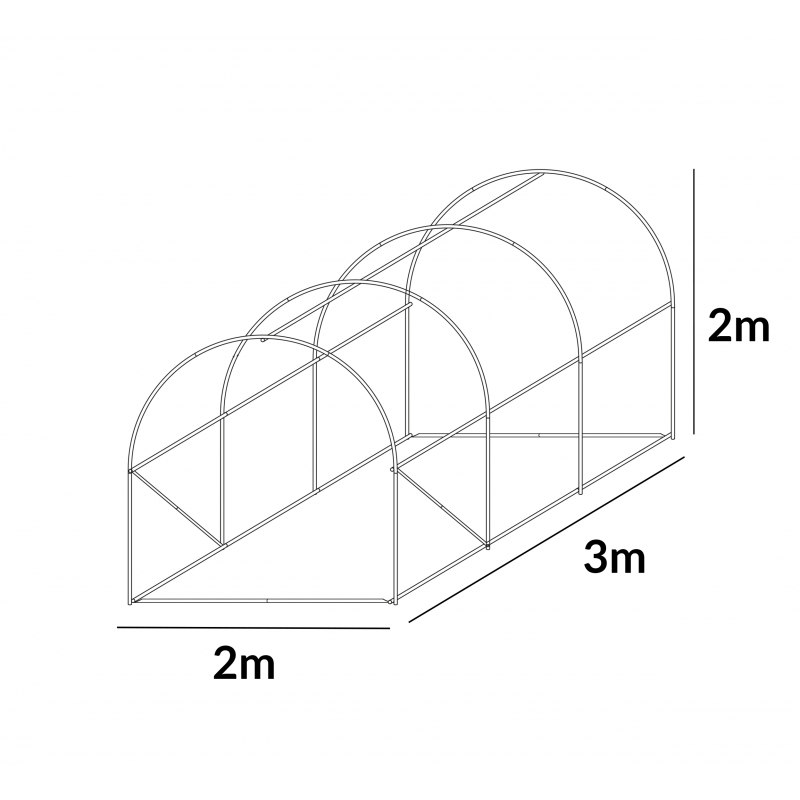 Tunel Szklarniowy 6m2 PREMIUM Green 2x3m grube rurki 19mm