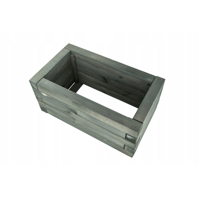 Duża Drewniana Donica Ogrodowa Antracyt 80x47x37,5 cm