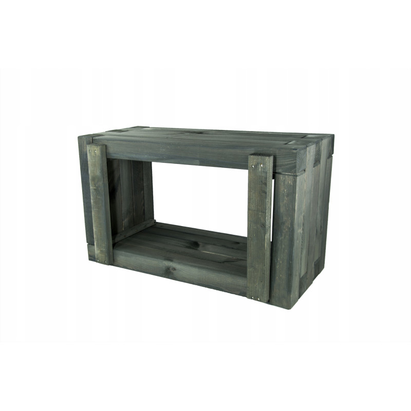 Duża Drewniana Donica Ogrodowa Antracyt 80x47x37,5 cm