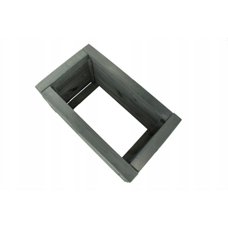 Duża Drewniana Donica Ogrodowa Antracyt 80x47x37,5 cm