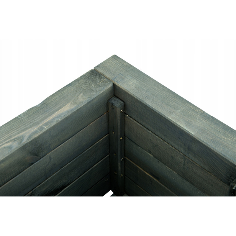 Duża Drewniana Donica Ogrodowa Antracyt 80x47x37,5 cm