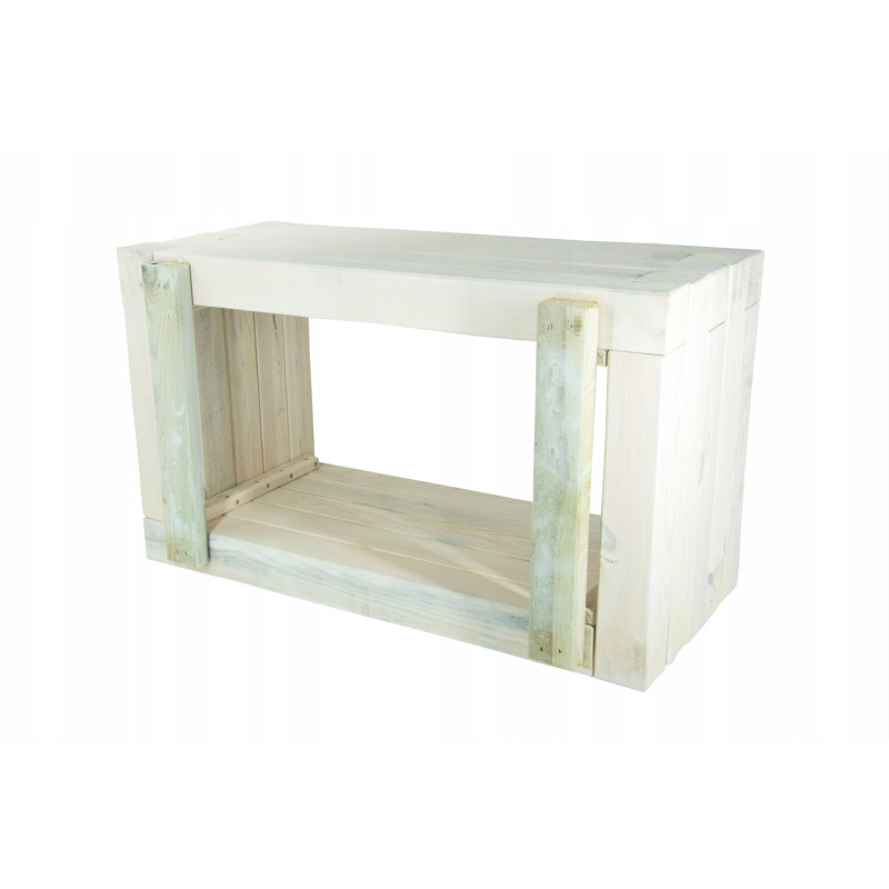 Duża Drewniana Donica Ogrodowa Bielona 80x47x37,5 cm