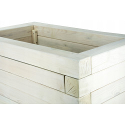 Duża Drewniana Donica Ogrodowa Bielona 80x47x37,5 cm